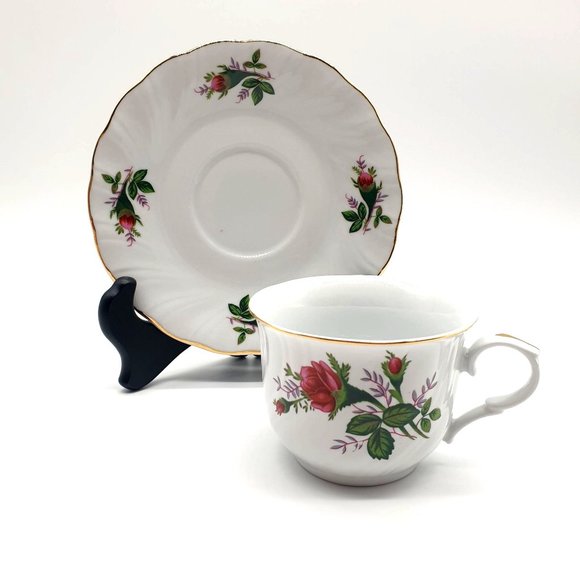 Truly Tasteful Vintage Teacup and Saucer Set Rose Gold Rimmed Collectable China - Picture 2 of 9